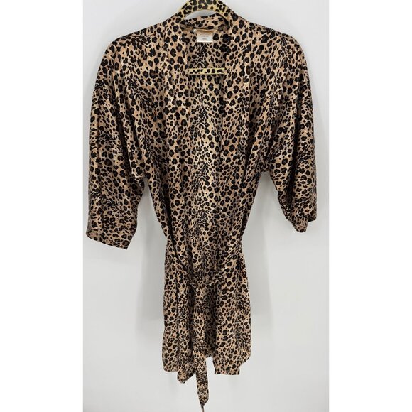 Inner Most Kimono Robe Nightgown Leopard Print - Picture 2 of 10